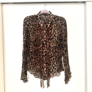 chic animal print blouse